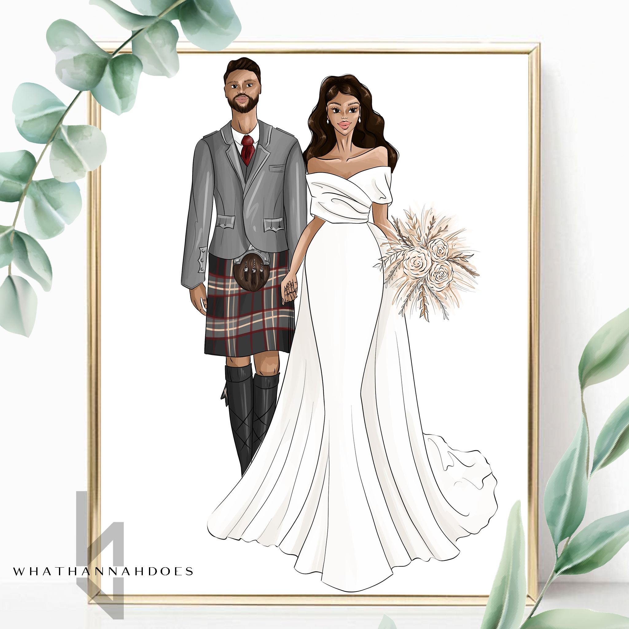 Fashion illustration shop gown