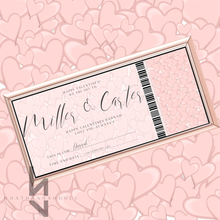 Load image into Gallery viewer, Hearts Background Event Ticket Design for Gift Giving Voucher