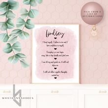 Load image into Gallery viewer, Affirmations Positive Mindset Watercolour Print