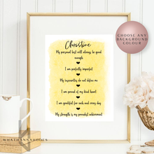 Load image into Gallery viewer, Affirmations Positive Mindset Watercolour Print