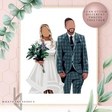 Load image into Gallery viewer, Custom Colour Block Style Digitally Drawn Artwork