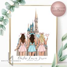Load image into Gallery viewer, Best Friends At Disney Line Up Back Portrait Family
