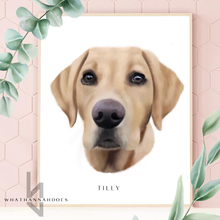 Load image into Gallery viewer, Pet Portrait Digitally Drawn Artwork