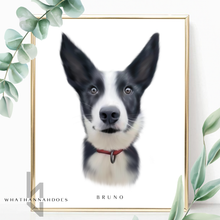 Load image into Gallery viewer, Pet Portrait Digitally Drawn Artwork
