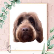Load image into Gallery viewer, Pet Portrait Digitally Drawn Artwork