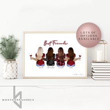 Load image into Gallery viewer, Best Friends Sitting Down Back Portrait Line Up