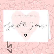 Load image into Gallery viewer, Happy Anniversary Card Personalise your Names and Date