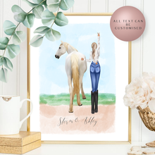 Load image into Gallery viewer, Horse and Girl Standing Up Back Portrait Line Up