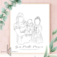 Load image into Gallery viewer, Custom Black and White Line Drawing Style Digitally Drawn Artwork