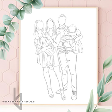 Load image into Gallery viewer, Custom Black and White Line Drawing Style Digitally Drawn Artwork