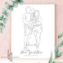 Load image into Gallery viewer, Custom Black and White Line Drawing Style Digitally Drawn Artwork