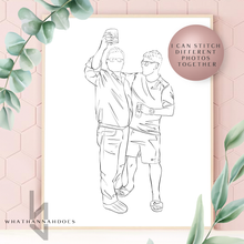 Load image into Gallery viewer, Custom Black and White Line Drawing Style Digitally Drawn Artwork