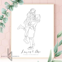 Load image into Gallery viewer, Custom Black and White Line Drawing Style Digitally Drawn Artwork