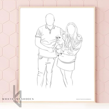 Load image into Gallery viewer, Custom Black and White Line Drawing Style Digitally Drawn Artwork