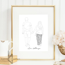 Load image into Gallery viewer, Custom Black and White Line Drawing Style Digitally Drawn Artwork