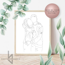 Load image into Gallery viewer, Custom Black and White Line Drawing Style Digitally Drawn Artwork