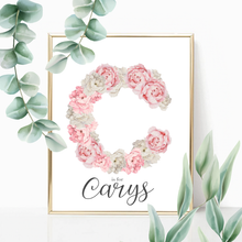 Load image into Gallery viewer, Pink Floral Name Print