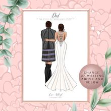Load image into Gallery viewer, Custom Illustration Wedding Outfits Line Up
