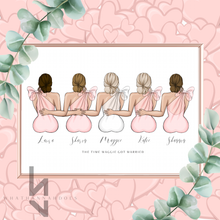 Load image into Gallery viewer, Bridesmaids Sitting Down Line Up Portrait
