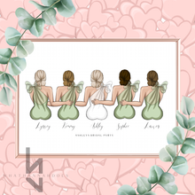 Load image into Gallery viewer, Bridesmaids Sitting Down Line Up Portrait
