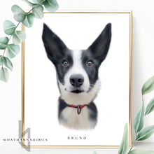 Load image into Gallery viewer, Pet Portrait  Digitally Drawn Artwork
