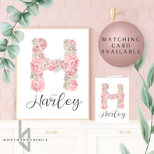 Load image into Gallery viewer, Pink Floral Name Print
