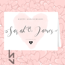 Load image into Gallery viewer, Happy Anniversary Card Personalise your Names and Date
