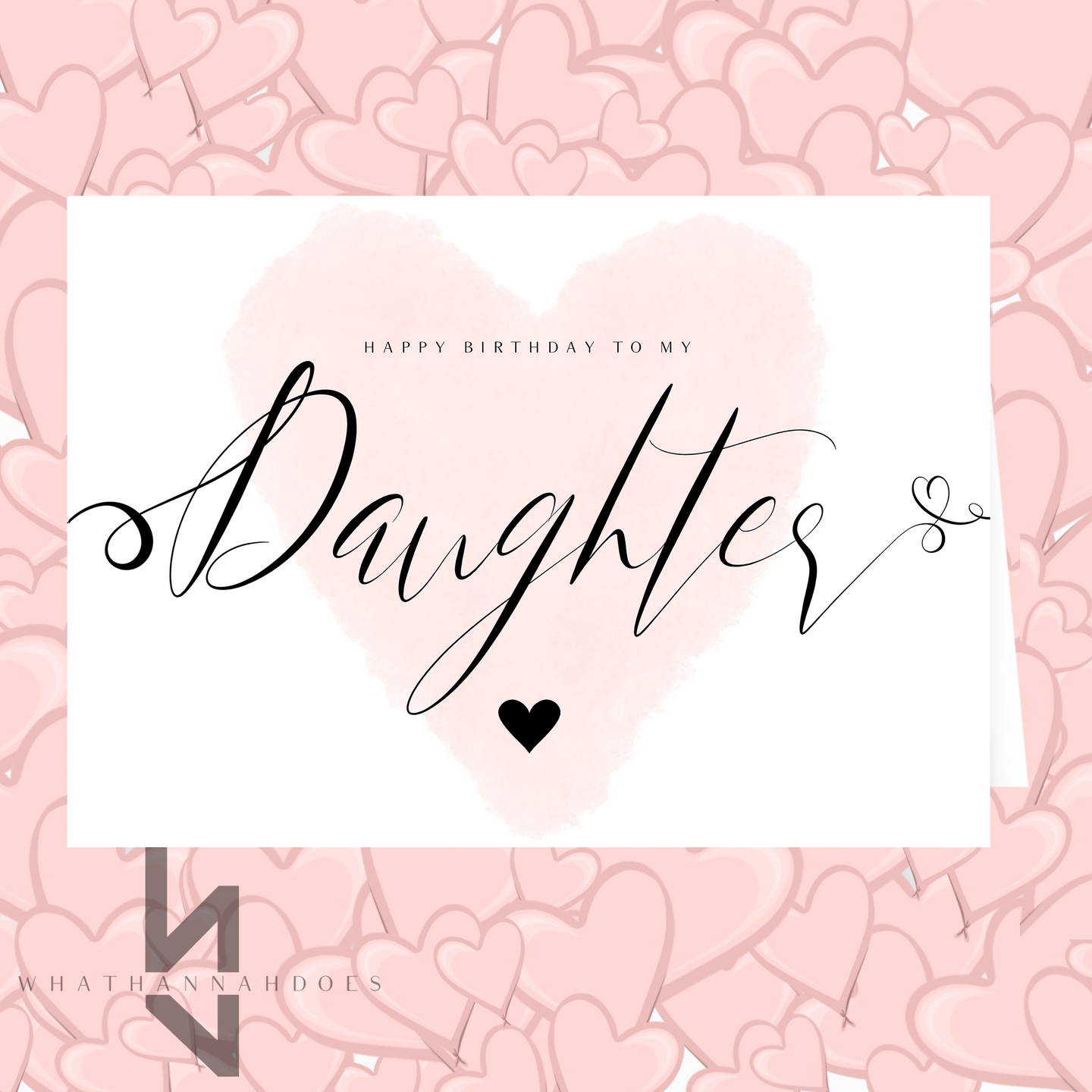 Happy Birthday Daughter A5 Card With Diamonte Heart