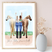 Load image into Gallery viewer, Horse and Girl Standing Up Back Portrait Line Up
