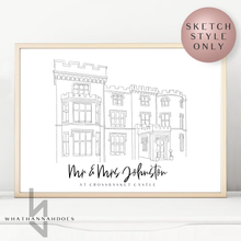 Load image into Gallery viewer, Sketch Style Wedding Venues Digitally Drawn Artwork
