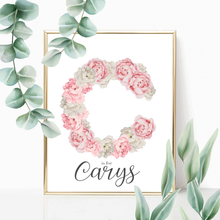 Load image into Gallery viewer, Pink Floral Name Print
